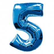 Воздушный шар цифра "5" синяя